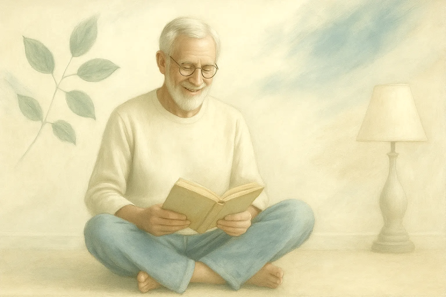 Elderly Man Reading