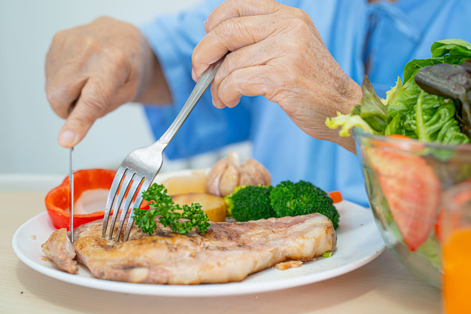 Elderly eating